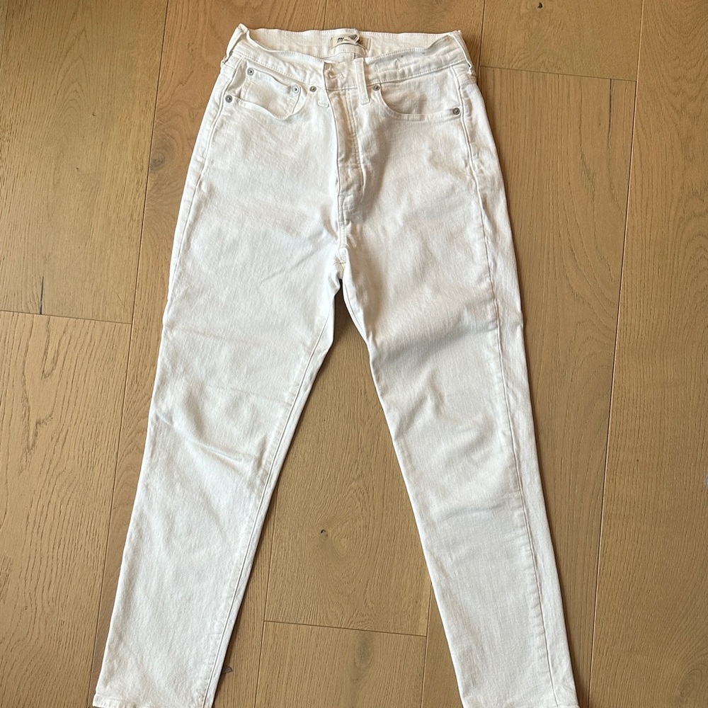 Madewell Women's Straight Leg Cream Jeans